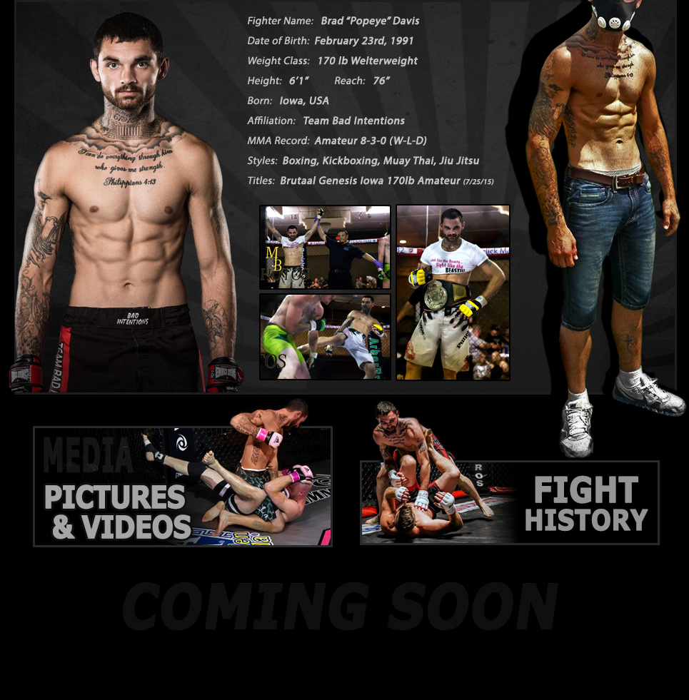 Brad Popeye Davis MMA Iowa